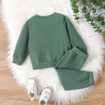 2pcs/set Toddler Kids Pajamas Set I Love My Family Printed Long Sleeve Spring Casual Lightweight Home Clothes