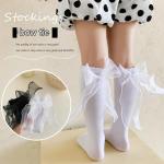 جوارب أطفال مستقيمة اللون بتصميم فراشة ثلاثية الأبعاد (زوج واحد)