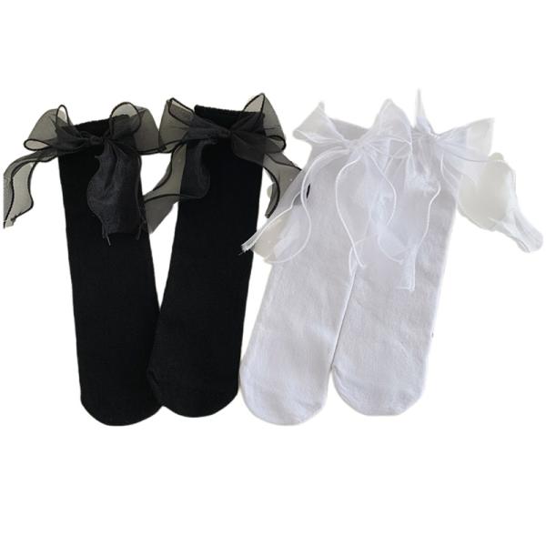 جوارب أطفال مستقيمة اللون بتصميم فراشة ثلاثية الأبعاد (زوج واحد)