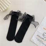 جوارب أطفال مستقيمة اللون بتصميم فراشة ثلاثية الأبعاد (زوج واحد)