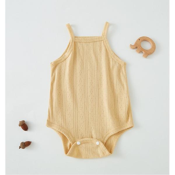 Newborn Baby Girls' Casual Solid Color Bodysuit Set Made of Knitted Fabrics