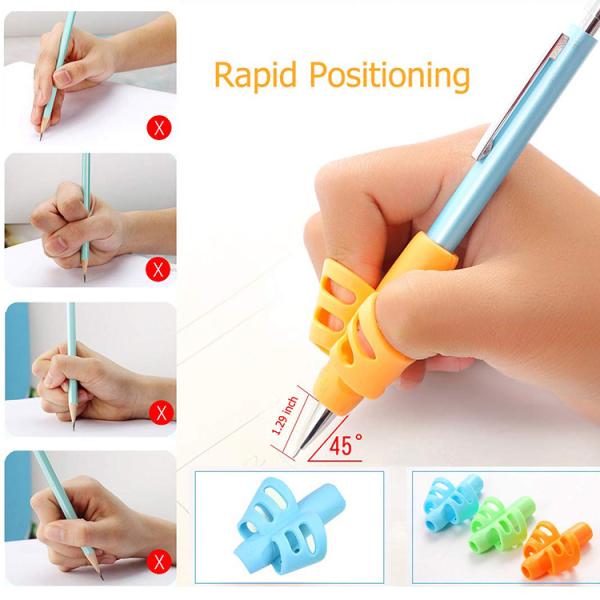 5-piece comfortable pencil grip in assorted colors to improve children's writing experience