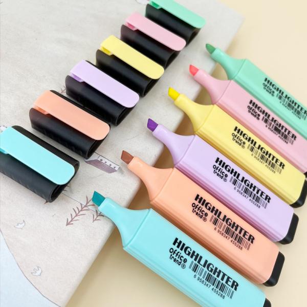 6 Pastel Colored Highlighters Soft Touch Illuminate Your Ideas