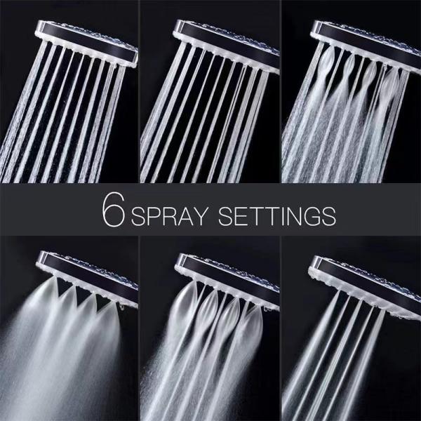 Multifunctional High Pressure Shower Head Shower luxury starts here 6 different spray patterns