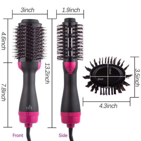 Stylish hot air comb with a modern design. Combine drying and styling in one step.