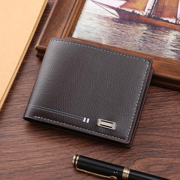 Dark leather wallet with a classic, elegant style