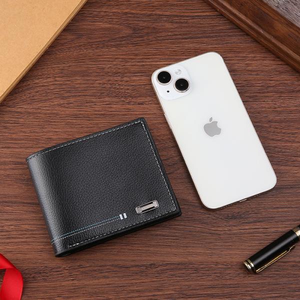 Dark leather wallet with a classic, elegant style