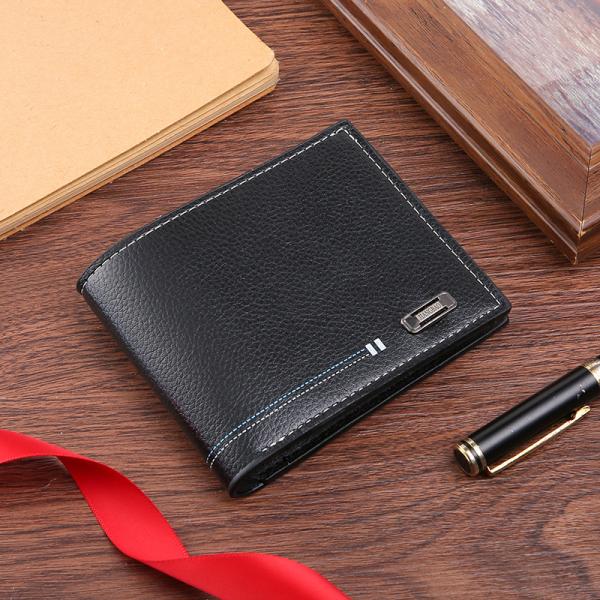 Dark leather wallet with a classic, elegant style