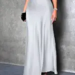 Luxurious satin maxi skirt with a flowy and elegant cut