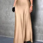 Luxurious satin maxi skirt with a flowy and elegant cut
