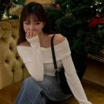 Off-the-shoulder blouse, soft elegance for every season