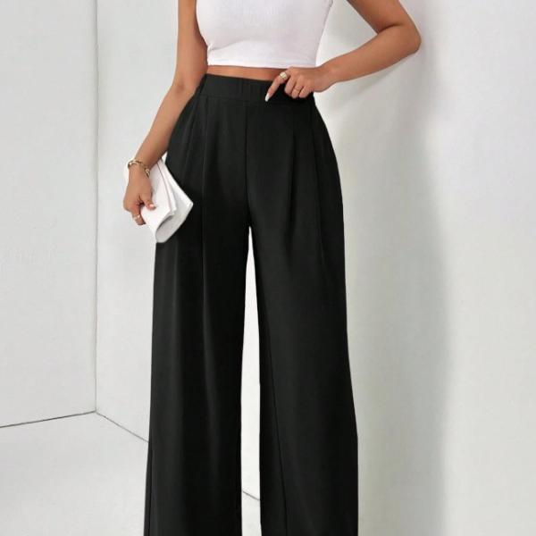 Women's high-waisted, wide-leg lightweight pants are an irresistible elegance.
