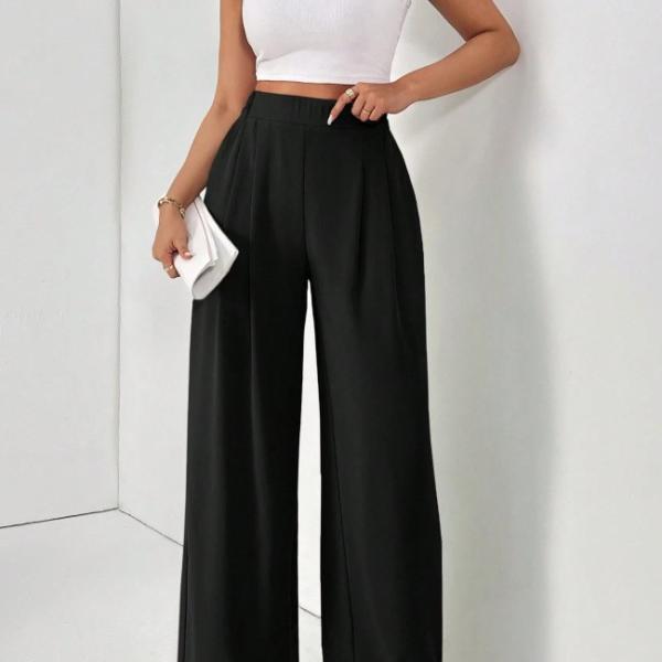 Women's high-waisted, wide-leg lightweight pants are an irresistible elegance.