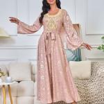 The dream dress, a royal pink caftan with beautiful and luxurious embroidery. Shine like a princess with this luxurious look to create an unforgettable presence.
