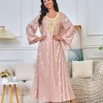 The dream dress, a royal pink caftan with beautiful and luxurious embroidery. Shine like a princess with this luxurious look to create an unforgettable presence.