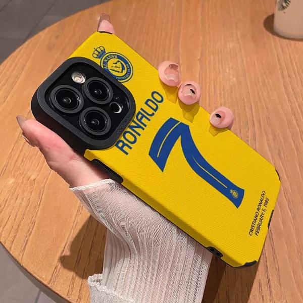 Cristiano Ronaldo T-shirt mobile cover with Al-Nassr Club, an iconic design for fans of the legend.