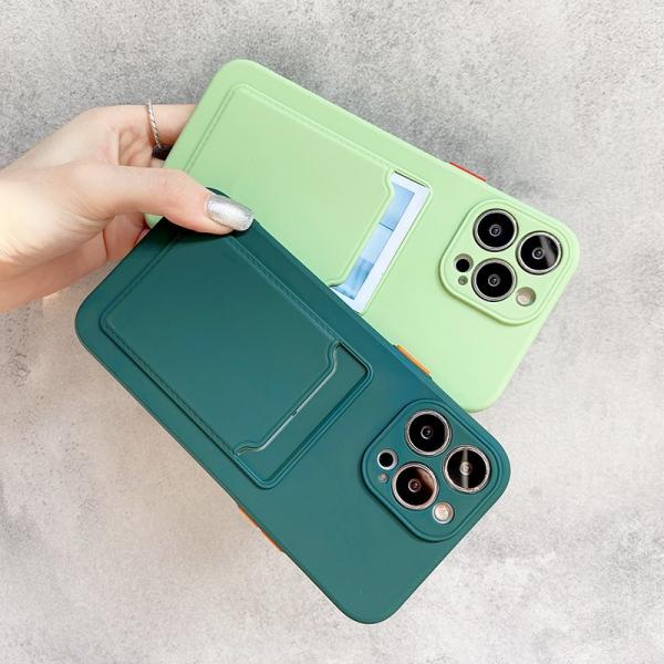 Dual-color silicone phone case, stylish protection with practical card pocket