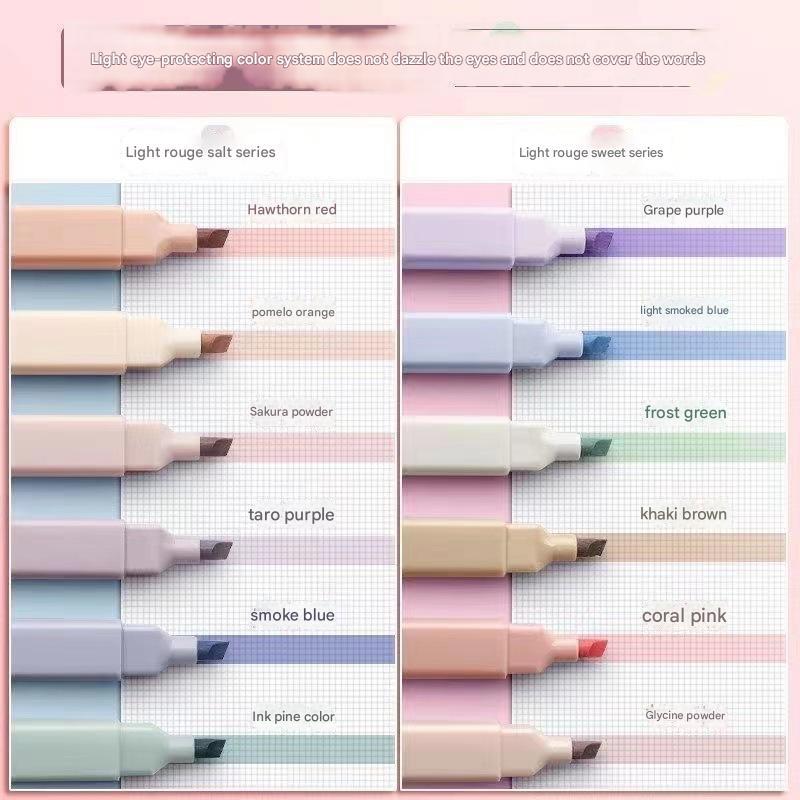 أقلام تمييز ألوان هادئة، تركيز أعلى، وأناقة في كل سطر