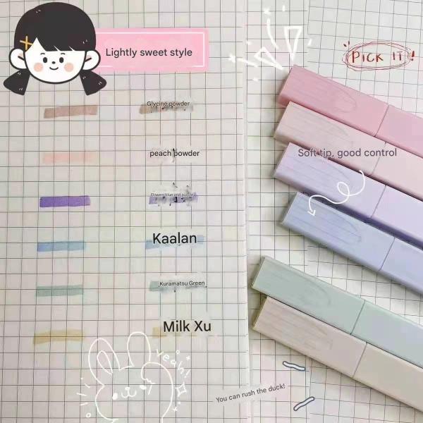 أقلام تمييز ألوان هادئة، تركيز أعلى، وأناقة في كل سطر