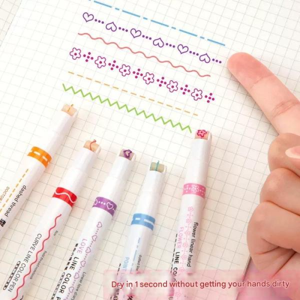 Set of 6 decorative highlighters because every line deserves to be art