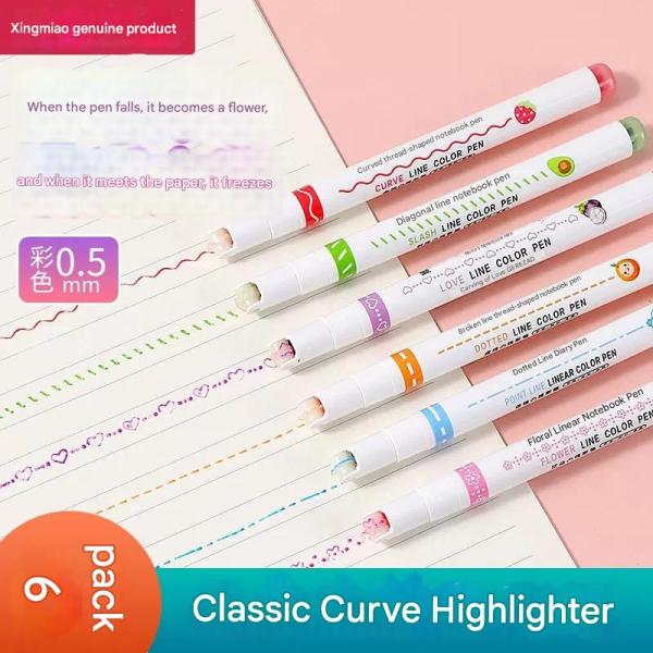 Set of 6 decorative highlighters because every line deserves to be art