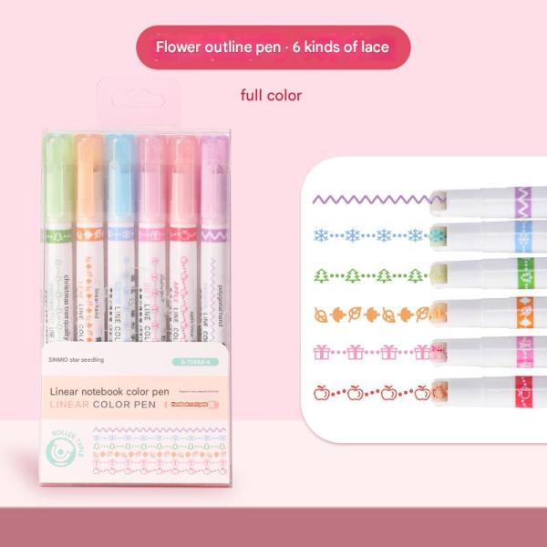 Set of 6 decorative highlighters because every line deserves to be art