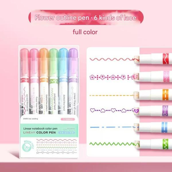 Set of 6 decorative highlighters because every line deserves to be art