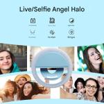 Selfie Light for Phone, Laptop, Tablets, Photography and Video, Rechargeable Ring Light Mounted and Portable Fill Light Suitable for Selfie and Live Streaming