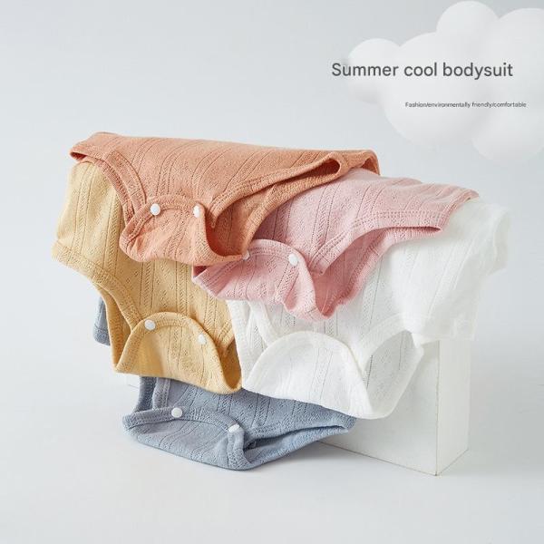 Newborn Baby Girls' Casual Solid Color Bodysuit Set Made of Knitted Fabrics