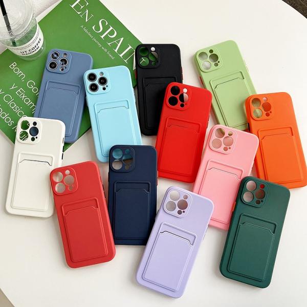 Dual-color silicone phone case, stylish protection with practical card pocket