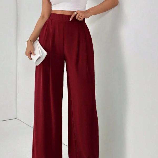 Women's high-waisted, wide-leg lightweight pants are an irresistible elegance.