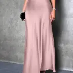 Luxurious satin maxi skirt with a flowy and elegant cut