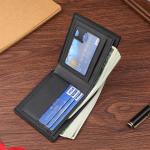 Dark leather wallet with a classic, elegant style