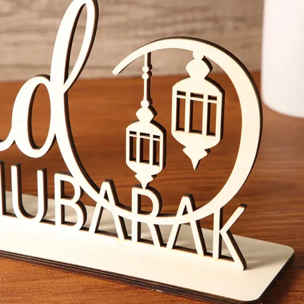 Wooden Eid Mubarak stand, 40, 30, 20 cm wide, three different sizes