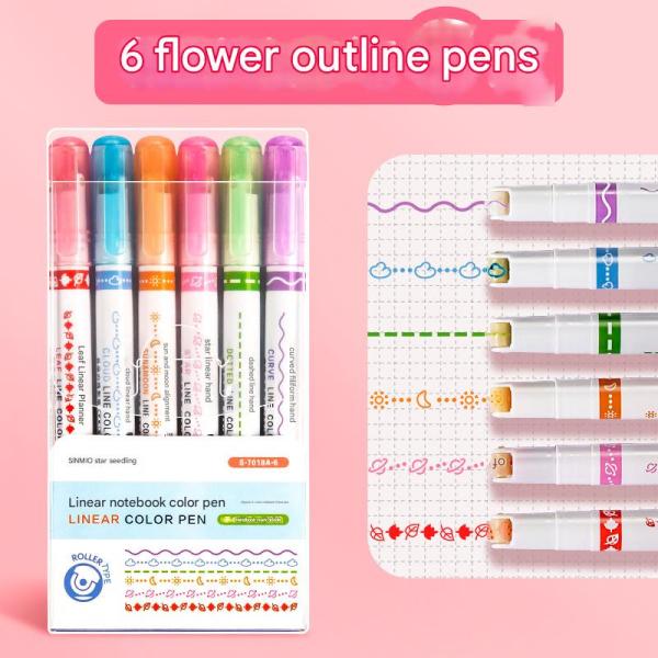 Set of 6 decorative highlighters because every line deserves to be art