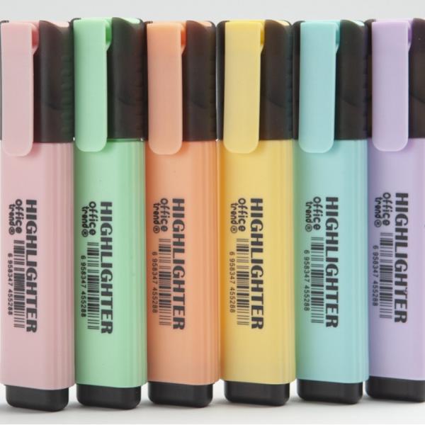 6 Pastel Colored Highlighters Soft Touch Illuminate Your Ideas