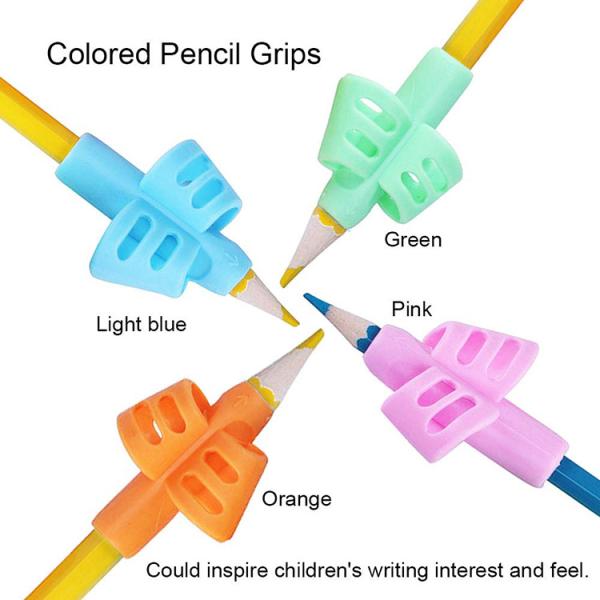5-piece comfortable pencil grip in assorted colors to improve children's writing experience