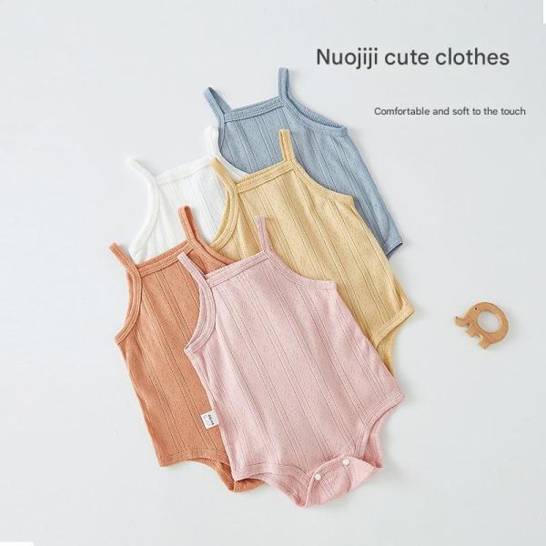 Newborn Baby Girls' Casual Solid Color Bodysuit Set Made of Knitted Fabrics