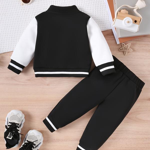 2Pieces Toddler Boys' Clothing Set Comfortable and Practical Printed Design Long Sleeve Jacket and Long Pants Heavy Fabric