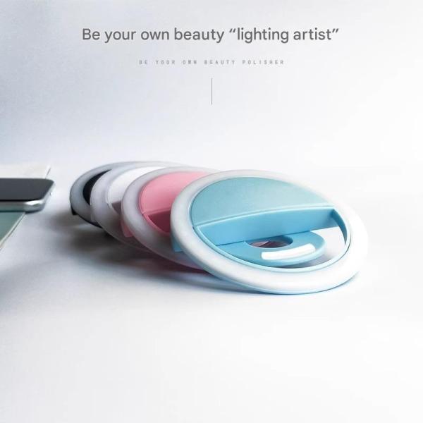 Selfie Light for Phone, Laptop, Tablets, Photography and Video, Rechargeable Ring Light Mounted and Portable Fill Light Suitable for Selfie and Live Streaming